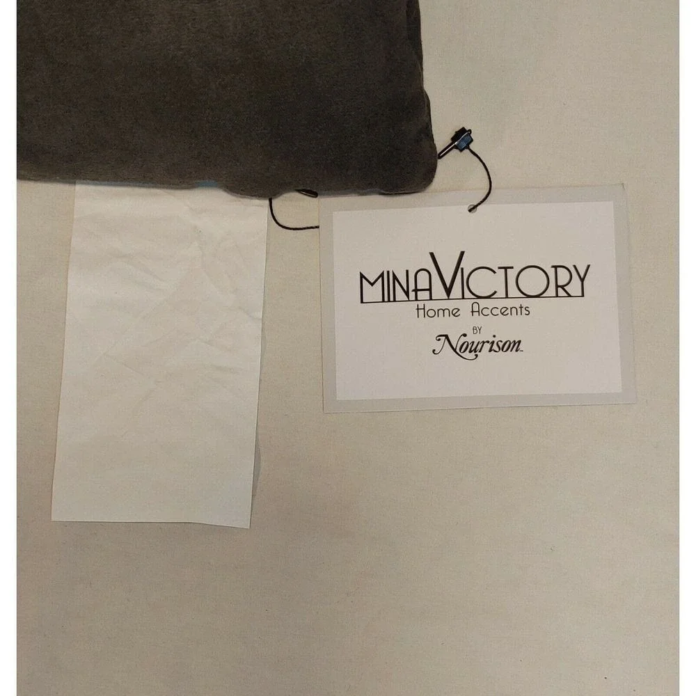 Mina Victory Gray Textured Knit Pattern Decorative‎ Throw Pillow Home Decor
